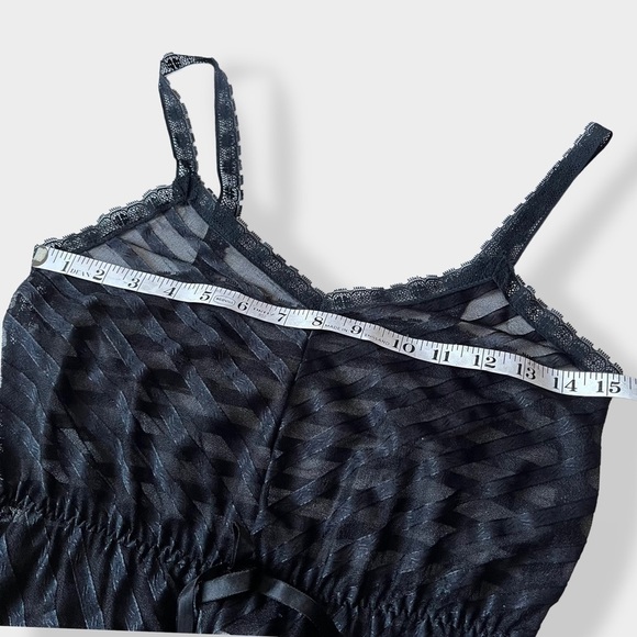 Lily of France Lingerie Romper Vintage 70s Neglige Black Sheer Pet 0/2 USA Made - Picture 11 of 12